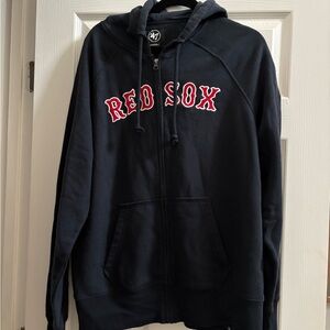 47 Navy Boston Red Sox MLB Full Zip jacket hoodie- LARGE